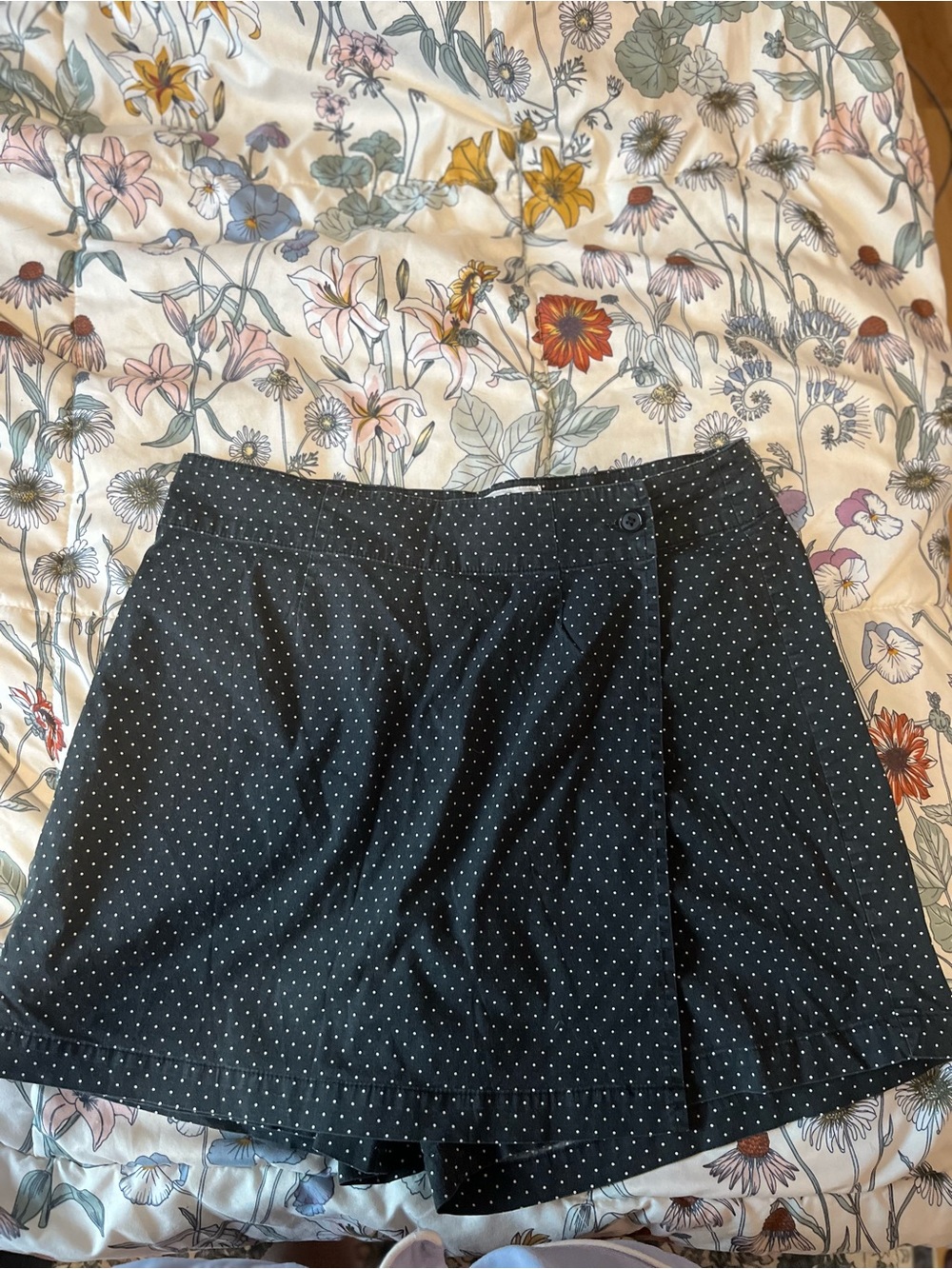 Black Polka Dot Mini Skort - Classic Casual